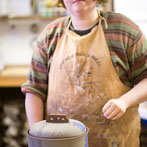 Victoria Claire Dawes at work in her studio at Yorkshire Art Space’ Persistence Works in Sheffield 2017
